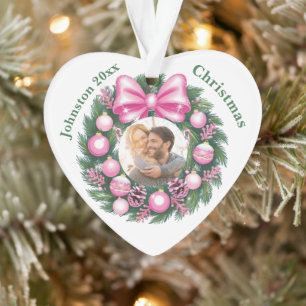 Erster Weihnachtsrosa Kraut Ornament