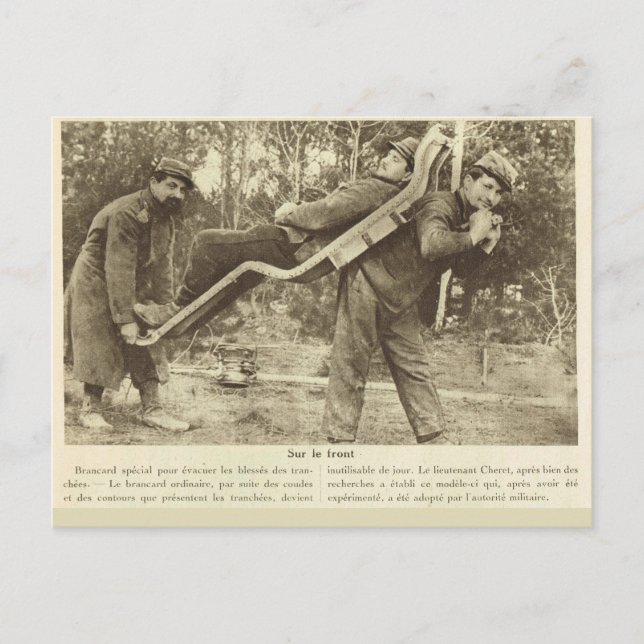 Erster Weltkrieg, Frankreich, Transportieren der V Postkarte (Vorderseite)