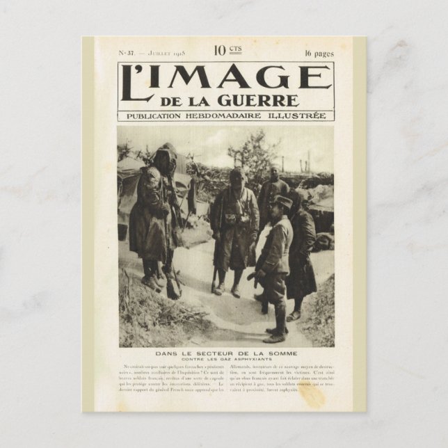 Erster Weltkrieg, Soldaten in der Somme Postkarte (Vorderseite)