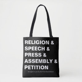 Erster Zusatz Tote Bag in schwarz