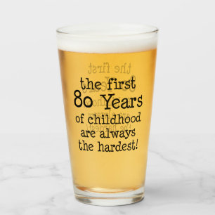 Erstes 80-jähriges Kinderglas 80. Geburtstagsglas Glas