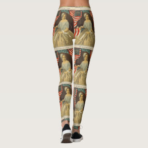 Erstes amerikanische Flaggen-Vintages Porträt US Leggings