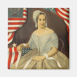 Erstes amerikanische Flaggen-Vintages Porträt US Magnet