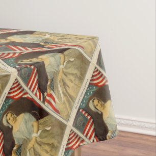 Erstes amerikanische Flaggen-Vintages Porträt US Tischdecke