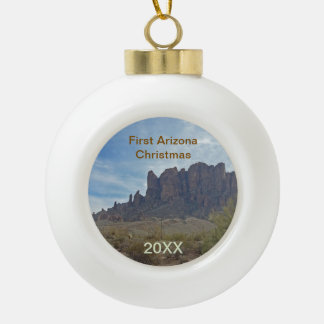 Erstes Arizona-Weihnachten Wüstenlandschaft Andenk Keramik Kugel-Ornament