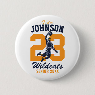 Erstes Basketballteam Schul-Sportler Button