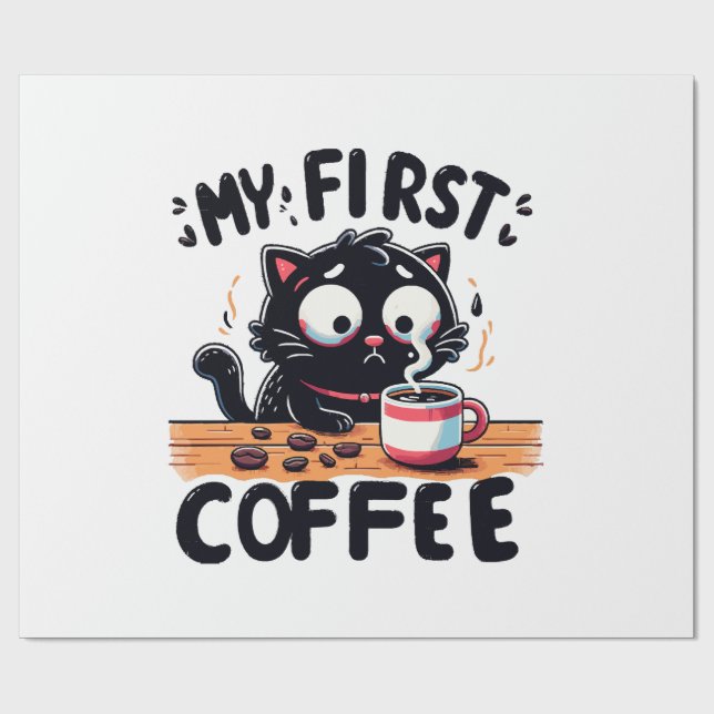 Erstes Black Coffee Adventure Geschenkpapier (Flach)