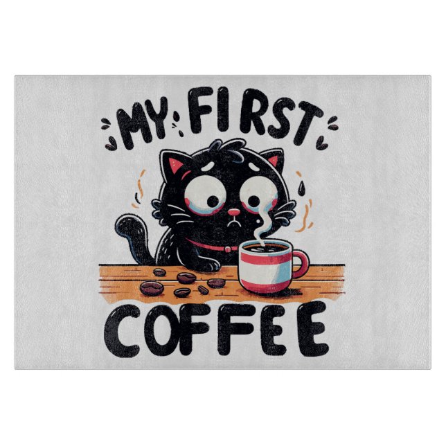 Erstes Black Coffee Adventure Schneidebrett (Vorderseite)