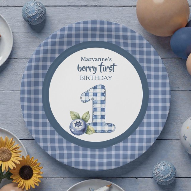 Erstes Blaubeer-Geburtstagsfest für Kinder Pappteller (Von Creator hochgeladen)