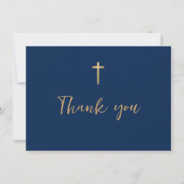 Erstes blaues Gold-Kreuz der Heiligen Kommunion Dankeskarte