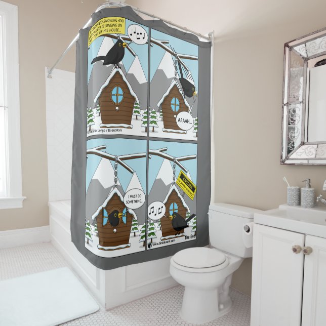 Erstes Comic Duschvorhang (Beispiel)