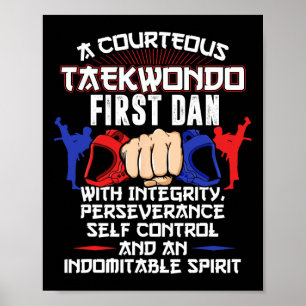 Erstes Dan Taekwondo-Geschenk 5 Lehren für den Gür Poster