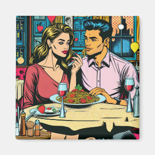 Erstes Date Spaghetti-Abendessen Magnet