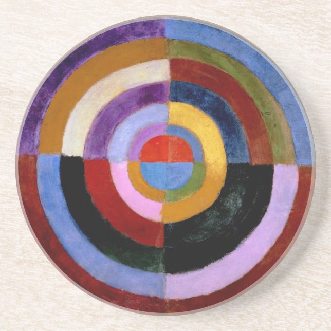 Erstes Disque durch Robert Delaunay Sandstein Untersetzer (Vorne)