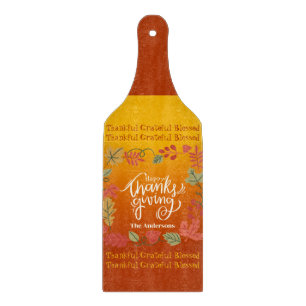 Erstes Familienname Thanksgiving Schneidebrett