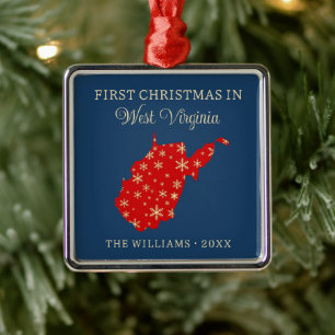 Erstes Familienweihnachten in West Virginia, USA-B Ornament Aus Metall