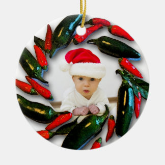 Erstes Foto des Pfefferwreath-Babys Weihnachts Keramikornament