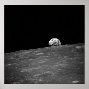 Erstes Foto eines Erdbebens von Apollo 8 Poster
