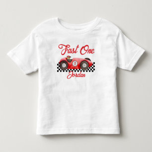 Erstes Geburtstag Rotes Rennauto Schnelles Eins Kleinkind T-shirt