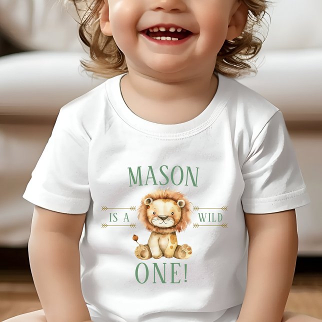 Erstes Geburtstag Wild One Lion Shirt (Wild One First Birthday Lion T-shirt)