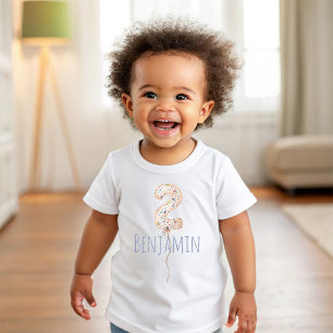 Erstes Geburtstags-Ballon-Meilenstein-Geburtstagsf Baby T-shirt