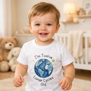 Erstes Geburtstags-Lunar-Zyklen-Shirt Baby T-shirt