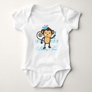 Erstes Geburtstags-Monkey Prince-Shirt Baby Strampler