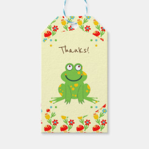 Erstes Geburtstags-Party des kleinen Froschbabys Geschenkanhänger