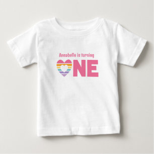 Erstes Geburtstags-Shirt mit Herz Baby T-shirt