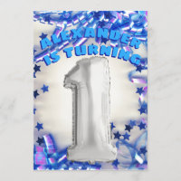 Erstes Geburtstags-Silber und blaues Jungen-Party