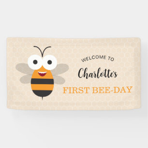 Erstes Geburtstagsfest der Mädchen 1. Bee-Day Süße Banner