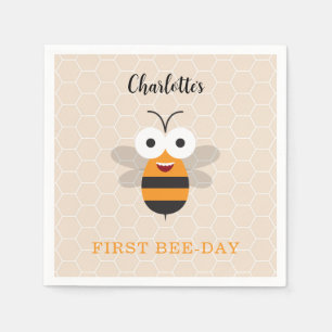 Erstes Geburtstagsfest der Mädchen 1. Bee-Day Süße Serviette