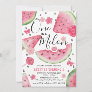 Erstes Geburtstagsfest 'One in a Melon' für ein ro Einladung