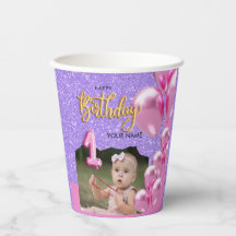 Erstes Geburtstagsfoto-Design für Baby-Mädchen