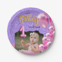 Erstes Geburtstagsfoto-Design für Baby-Mädchen