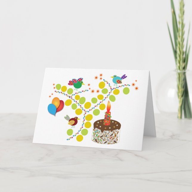 Erstes Geburtstagsgeschenk : Drei Vögel Karte (Vorderseite)