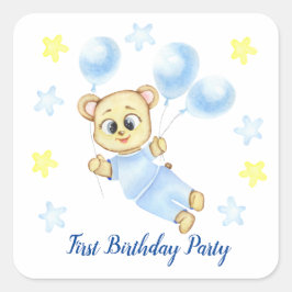 Erstes Geburtstagskind-Party positiv Quadratischer Aufkleber