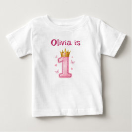 Erstes Geburtstagsmädchen Prinzessinnenkrone Baby T-shirt