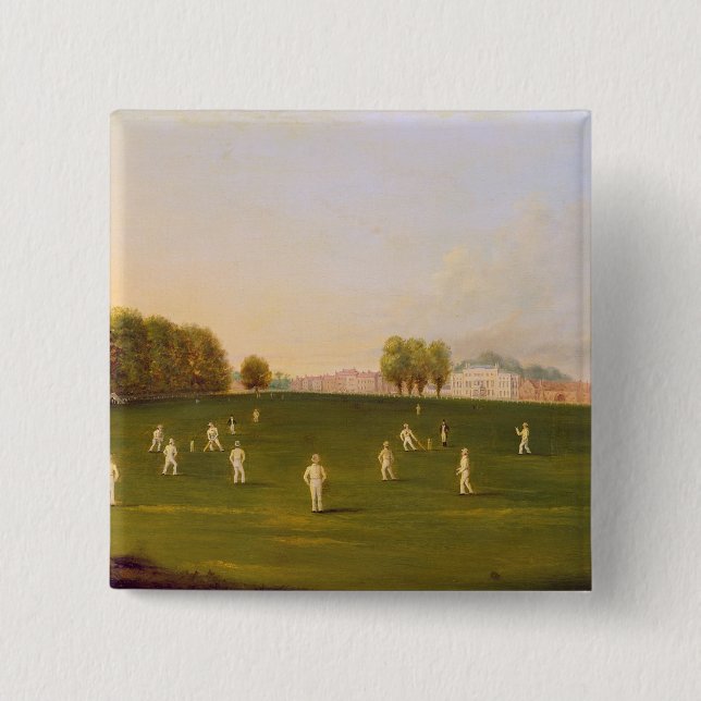 Erstes großartiges Match des Krickets spielte Button (Vorderseite)