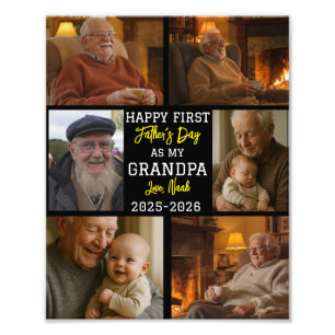Erstes Großvater-Tag Foto-Collage Fotodruck