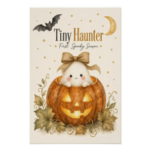 Erstes gruseliges Saison-Baby-Halloween-Wasserfarb Poster