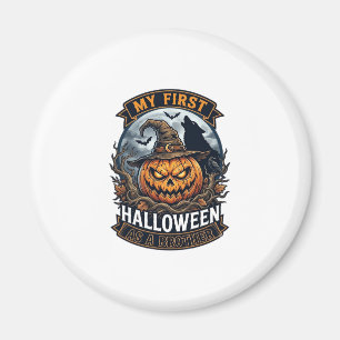 Erstes Halloween als Bruder Kürbis Wolf Mond_1 Magnet