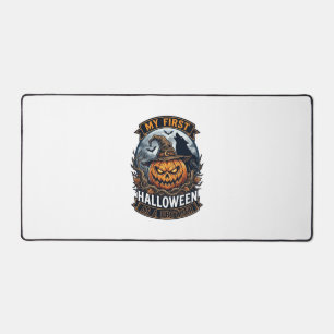 Erstes Halloween als Bruder Kürbis Wolf Mond_1 Schreibtischunterlage
