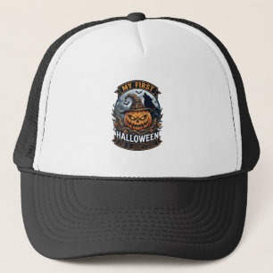 Erstes Halloween als Bruder Kürbis Wolf Mond_1 Truckerkappe