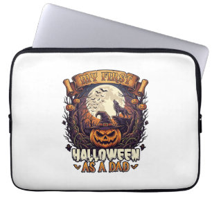 Erstes Halloween als Dad Kürbis Wolf Mond_1 Laptopschutzhülle