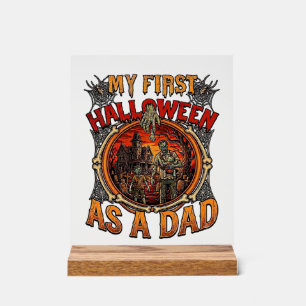 Erstes Halloween als Dad Zombie Spukhaus Friedhof Acrylschild