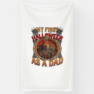Erstes Halloween als Dad Zombie Spukhaus Friedhof Banner