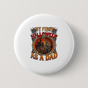 Erstes Halloween als Dad Zombie Spukhaus Friedhof Button