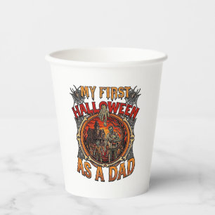 Erstes Halloween als Dad Zombie Spukhaus Friedhof Pappbecher