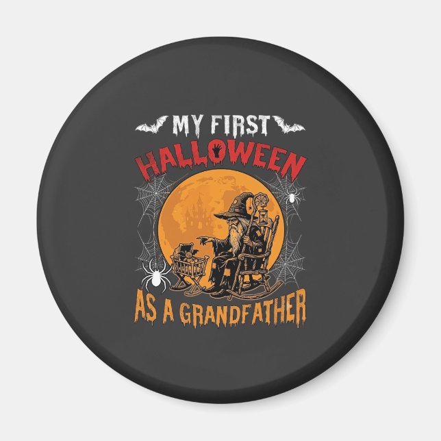 Erstes Halloween als Großvater Zauberer Fledermaus Magnet (Vorne)